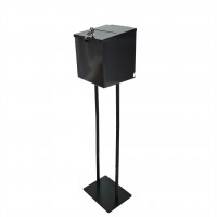 FixtureDisplays® Metal Ballot Box Donation Box Suggestion Box With Stand 11064+10918-BLACK